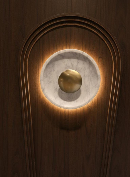 Orbis Curve White Handcrafted Marble Wall Highlighter