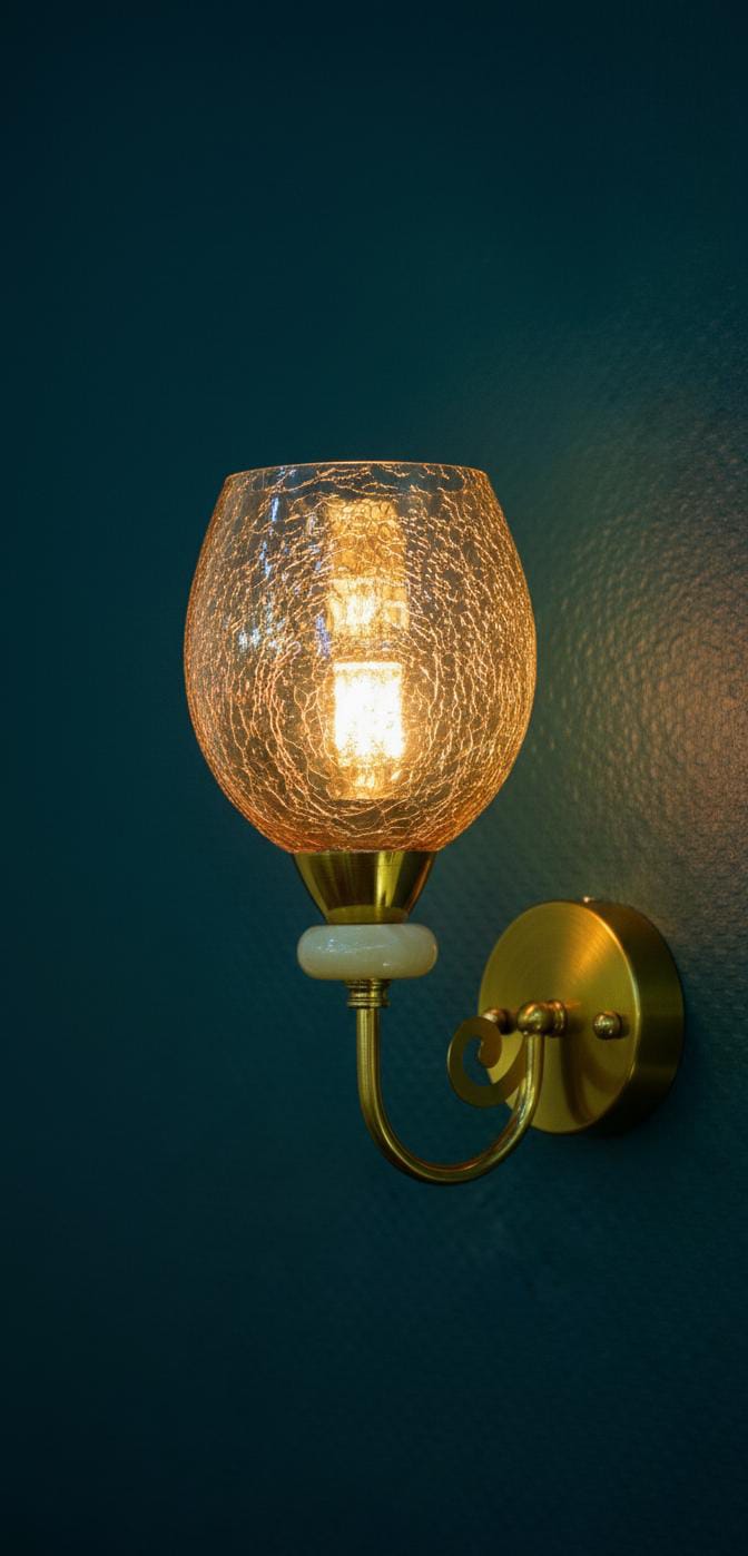 Crackle Globe Wall Light
