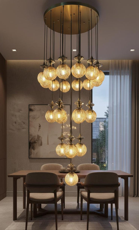 Duplex Stellar Drop Glass Chandelier
