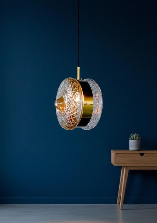 Glass Wheel Hanging Light
