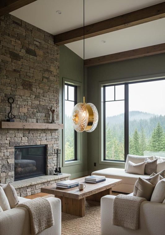 Glass Wheel Hanging Light