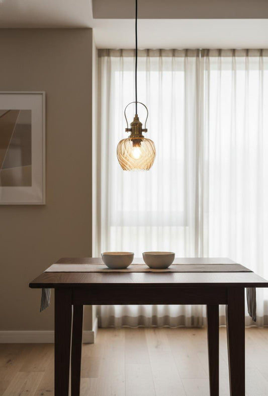 Polished Mercury Drop Glass Hanging Light