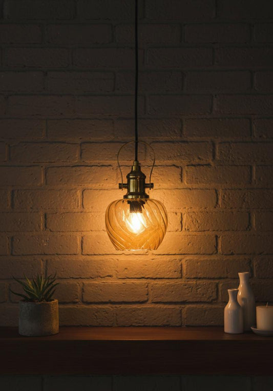 Polished Mercury Drop Glass Hanging Light