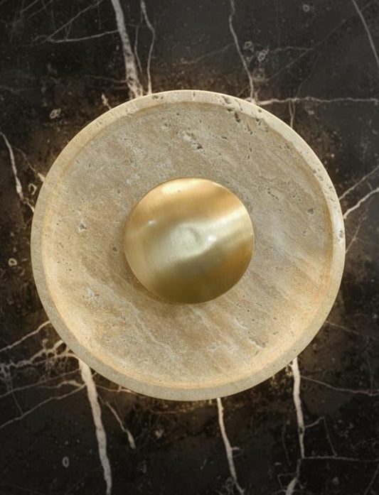 Orbis Curve Travertine Handcrafted Marble Wall Highlighter