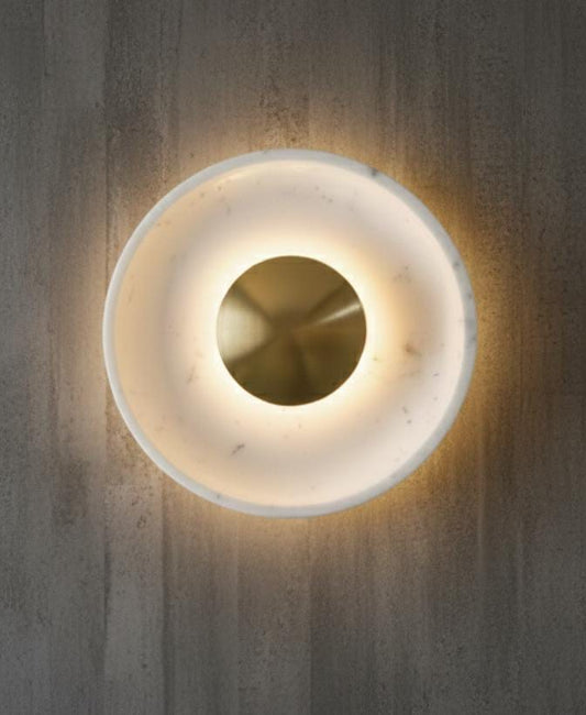 Orbis Curve White Handcrafted Marble Wall Highlighter