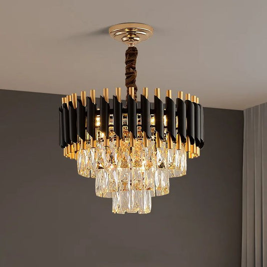 Black Mamba Round Crystal Chandelier
