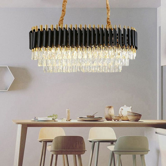 Black Mamba Rectangular Crystal Chandelier