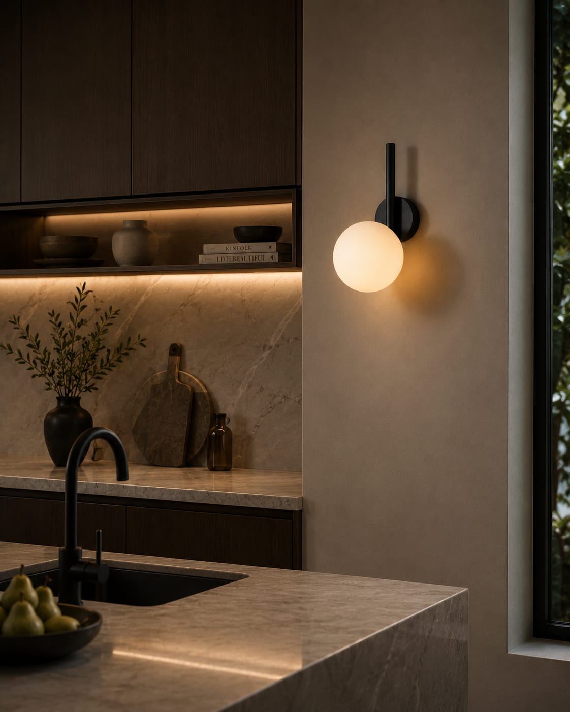 Matte Black Orb Light
