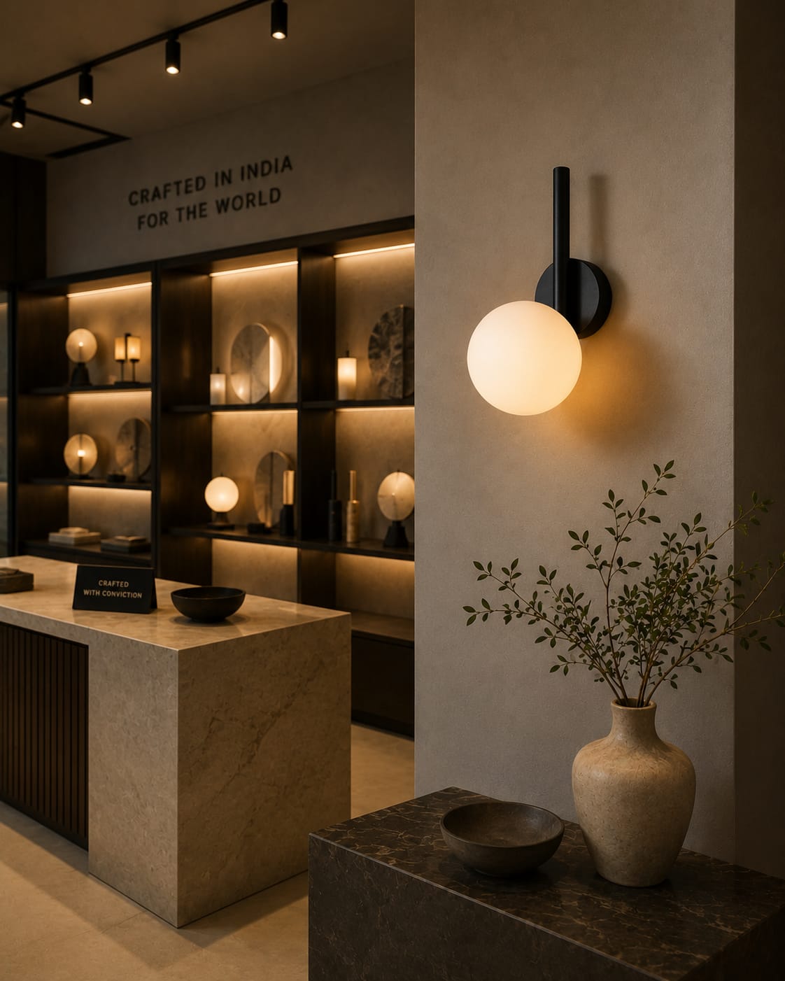 Matte Black Orb Light