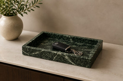 Green Rectangular Marble Tray
