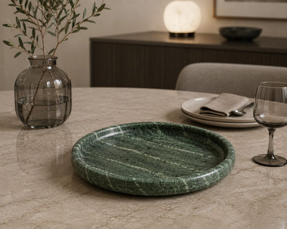 Green Curve Marble Tray