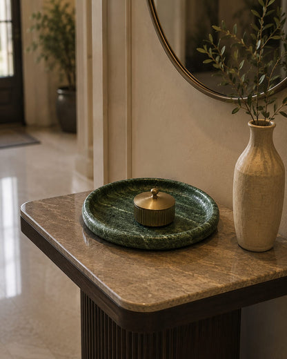 Green Curve Marble Tray