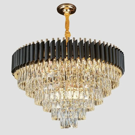 Black Mamba Round Crystal Chandelier